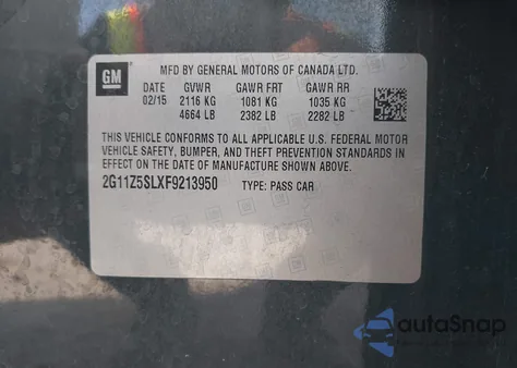 2015 Chevrolet Impala Ls z USA, uszkodzony, nr VIN 2G11Z5SLXF9213950